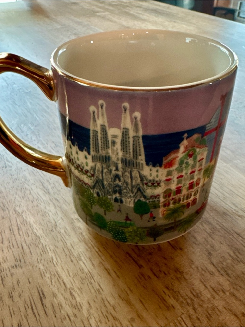 Anthropologie Holiday in the city stoneware mug 2024 Barcelona 13 oz